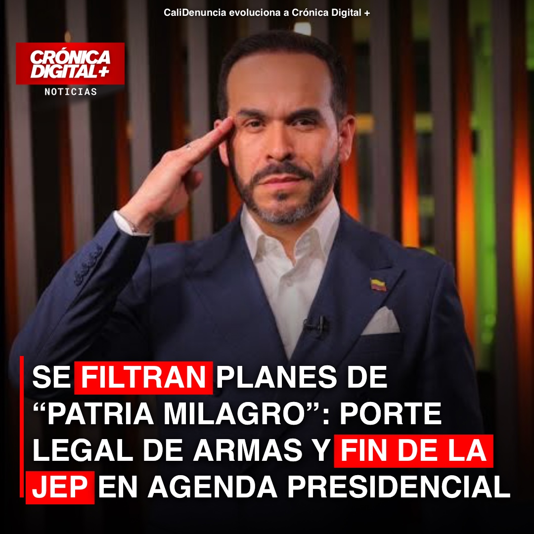 Planes de “Patria Milagro”: filtran propuestas con fin de JEP y porte de armas