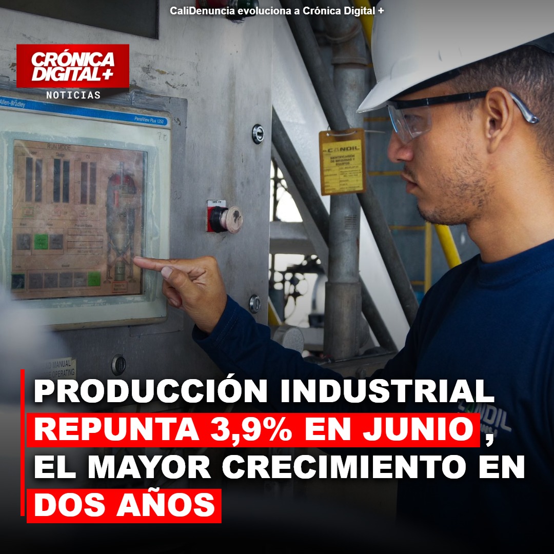 Producción industrial colombiana crece 3,9% en junio, el mejor registro en dos años