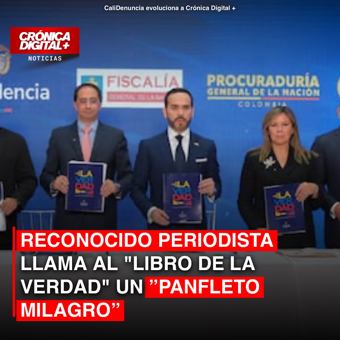 Reconocido periodista Ramiro Bejarano llama al «Libro de la Verdad» un «panfleto milagro»