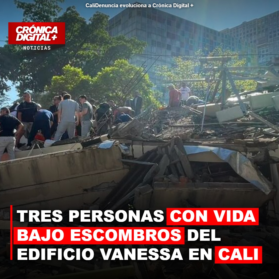 Rescatistas detectan vida bajo escombros del edificio Vanessa en Cali