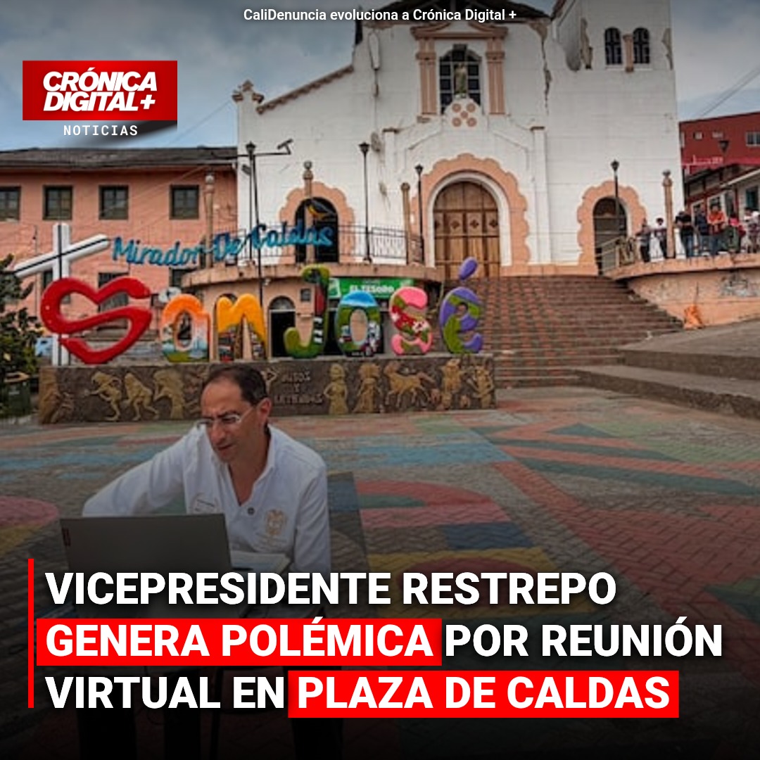 Restrepo genera controversia al usar plaza de Caldas para reunión virtual