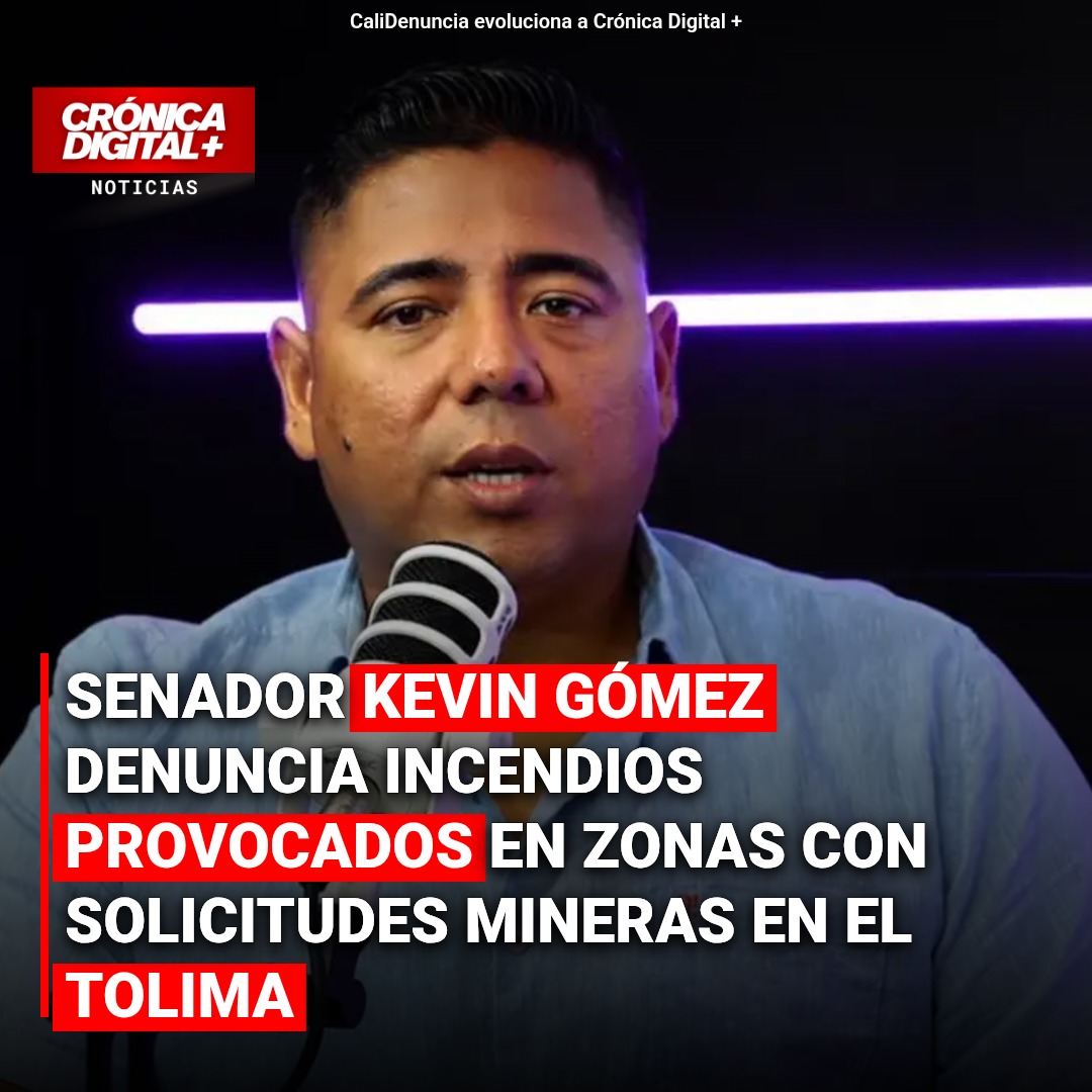 Senador Gómez denuncia incendios sospechosos en zonas mineras del Tolima