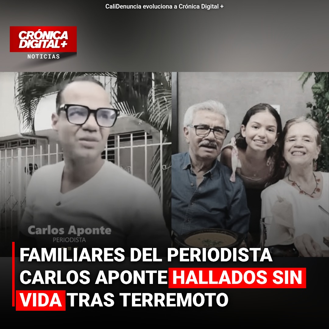 Terremoto en Cali: Familiares de Carlos Aponte hallados sin vida