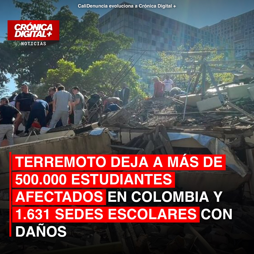 Terremoto en Colombia deja 500.000 estudiantes sin clases y 1.631 sedes educativas afectadas