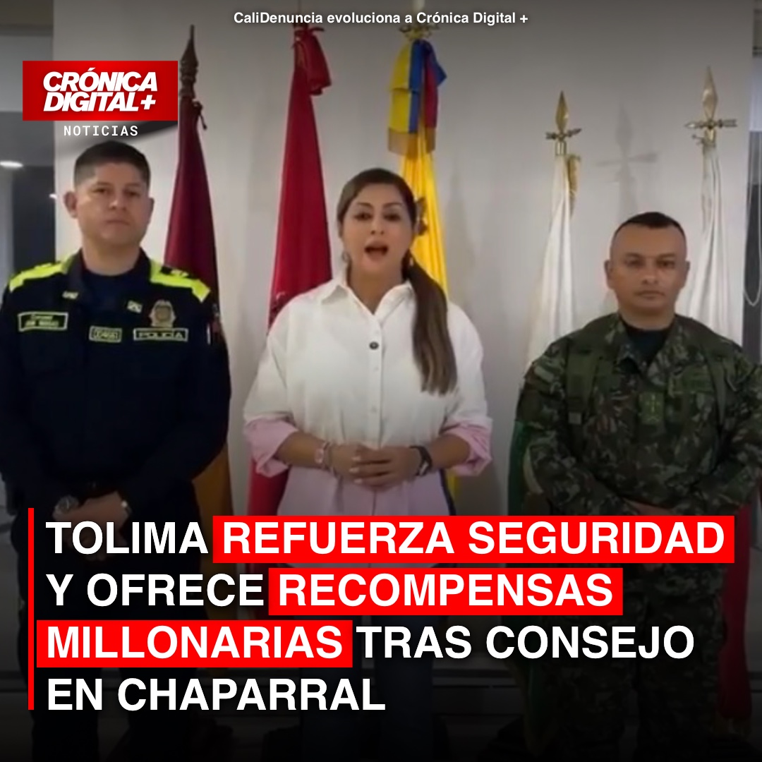 Tolima refuerza seguridad y ofrece recompensas por disidencias