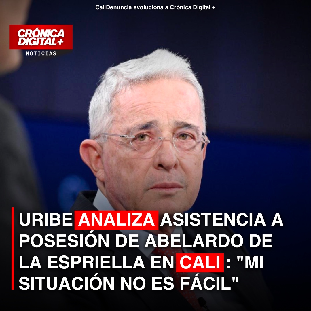 Uribe evalúa asistir a posesión de De la Espriella en Cali por «situación compleja»