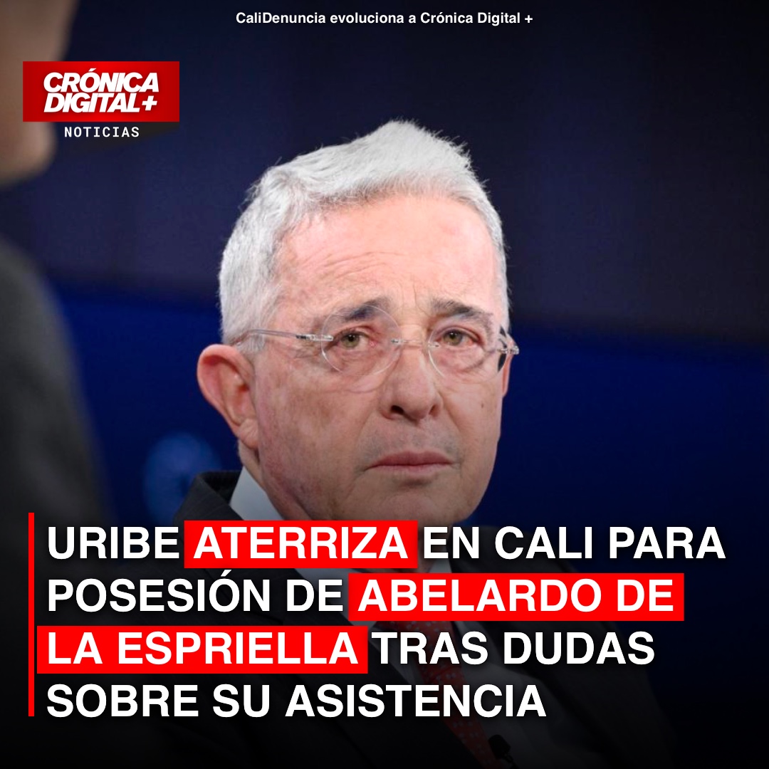 Uribe llega a Cali para posesión de De La Espriella tras incertidumbre