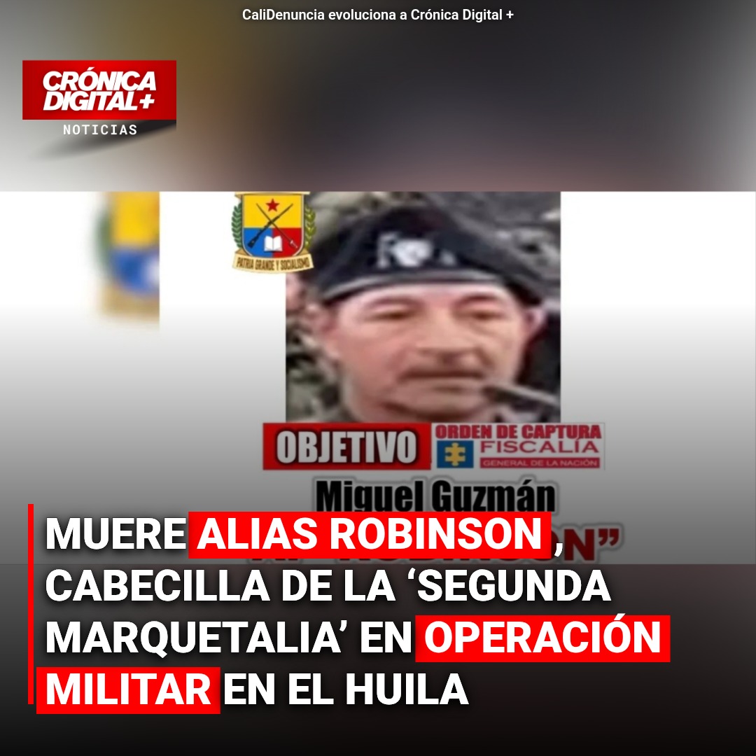 Alias Robinson, jefe financiero de Segunda Marquetalia, abatido en Huila
