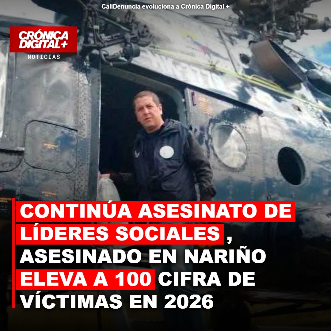 Asesinato de Bastidas Ibarra eleva a 100 líderes sociales víctimas en 2026