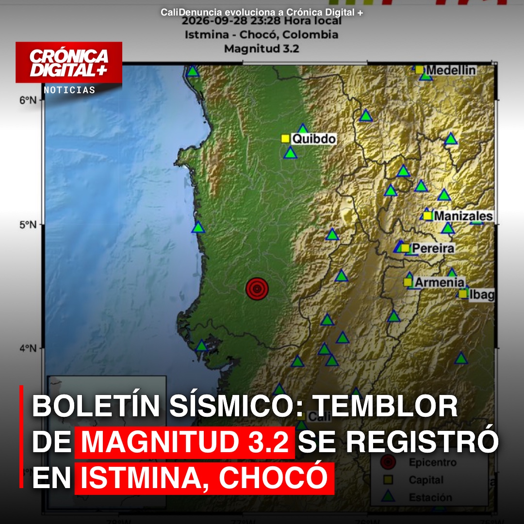 Boletín Sísmico: Temblor de Magnitud 3.2 se registró en Istmina, Chocó
