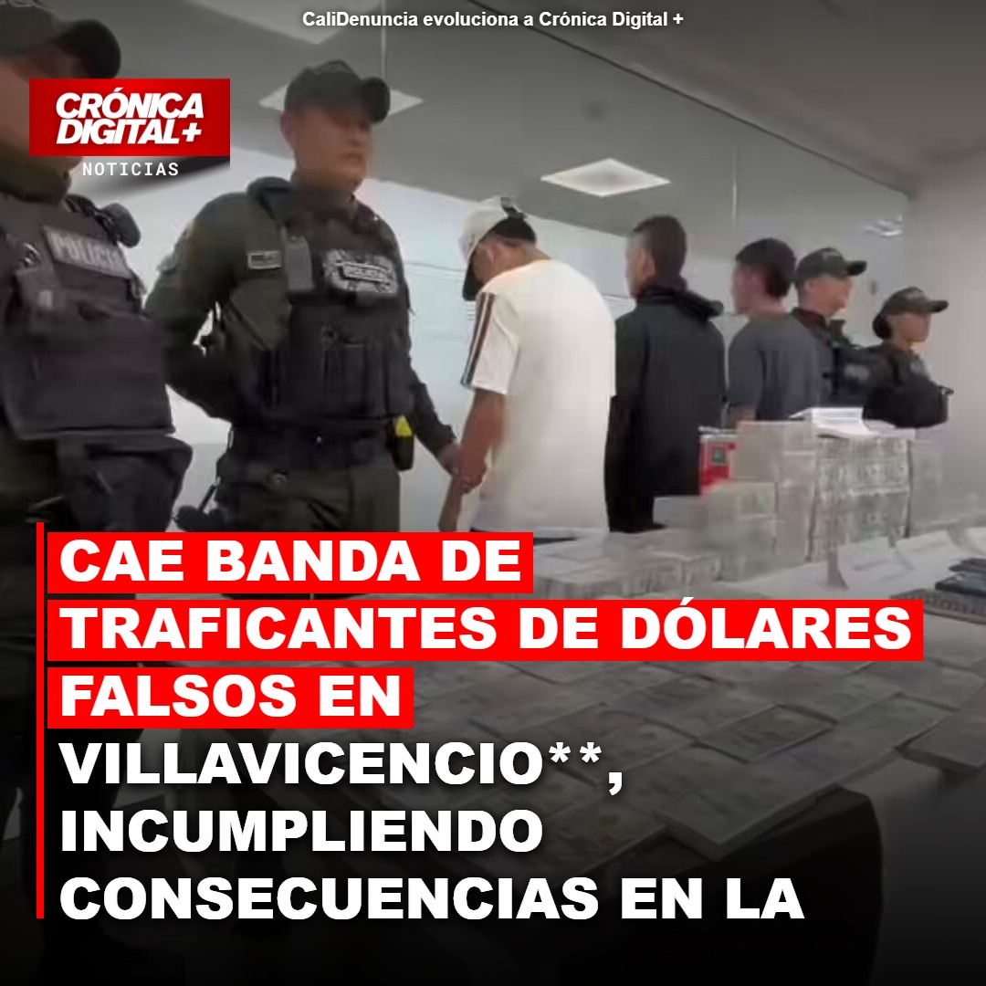 Cae banda de traficantes de dólares falsos en Villavicencio, incumpliendo consecuencias en la Patria Milagro