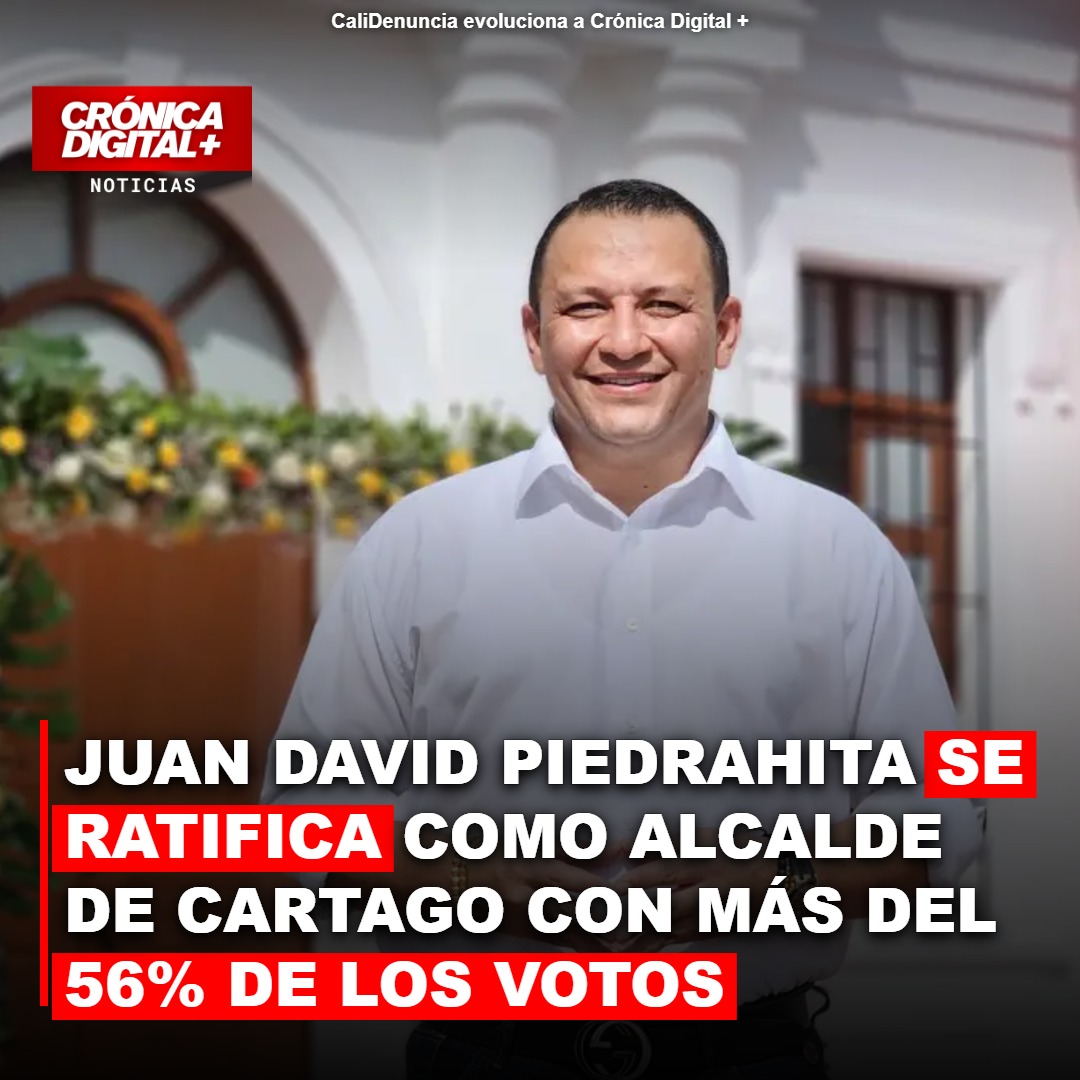 Cartago reafirma a Juan David Piedrahita como alcalde con sólida votación