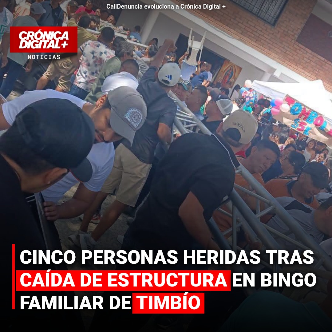 Cinco heridos por colapso estructural en bingo familiar de Timbío, Cauca