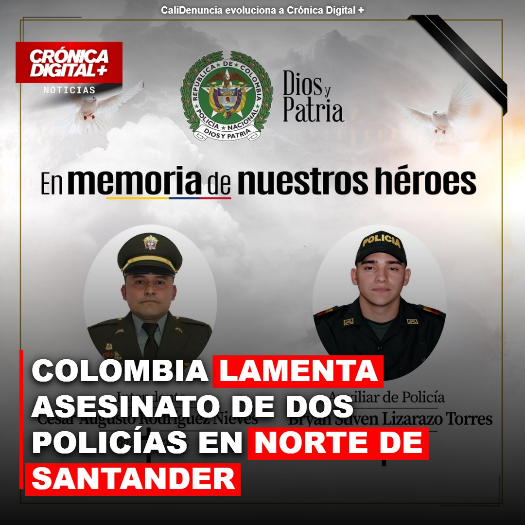 Colombia lamenta asesinato de dos policías en Norte de Santander
