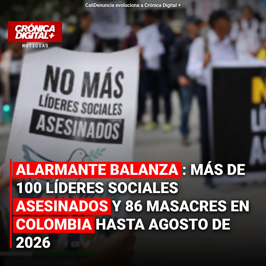 Defensoría reporta 86 masacres y más de 100 líderes asesinados en 2026