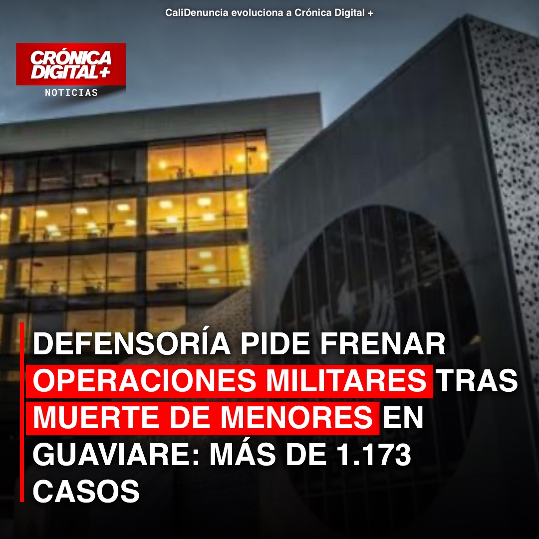 Defensoría urge frenar bombardeos tras muerte de menores en Guaviare