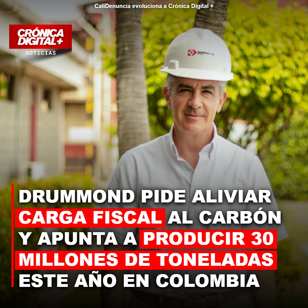 Drummond pide alivio fiscal para el carbón y proyecta 30 millones de toneladas
