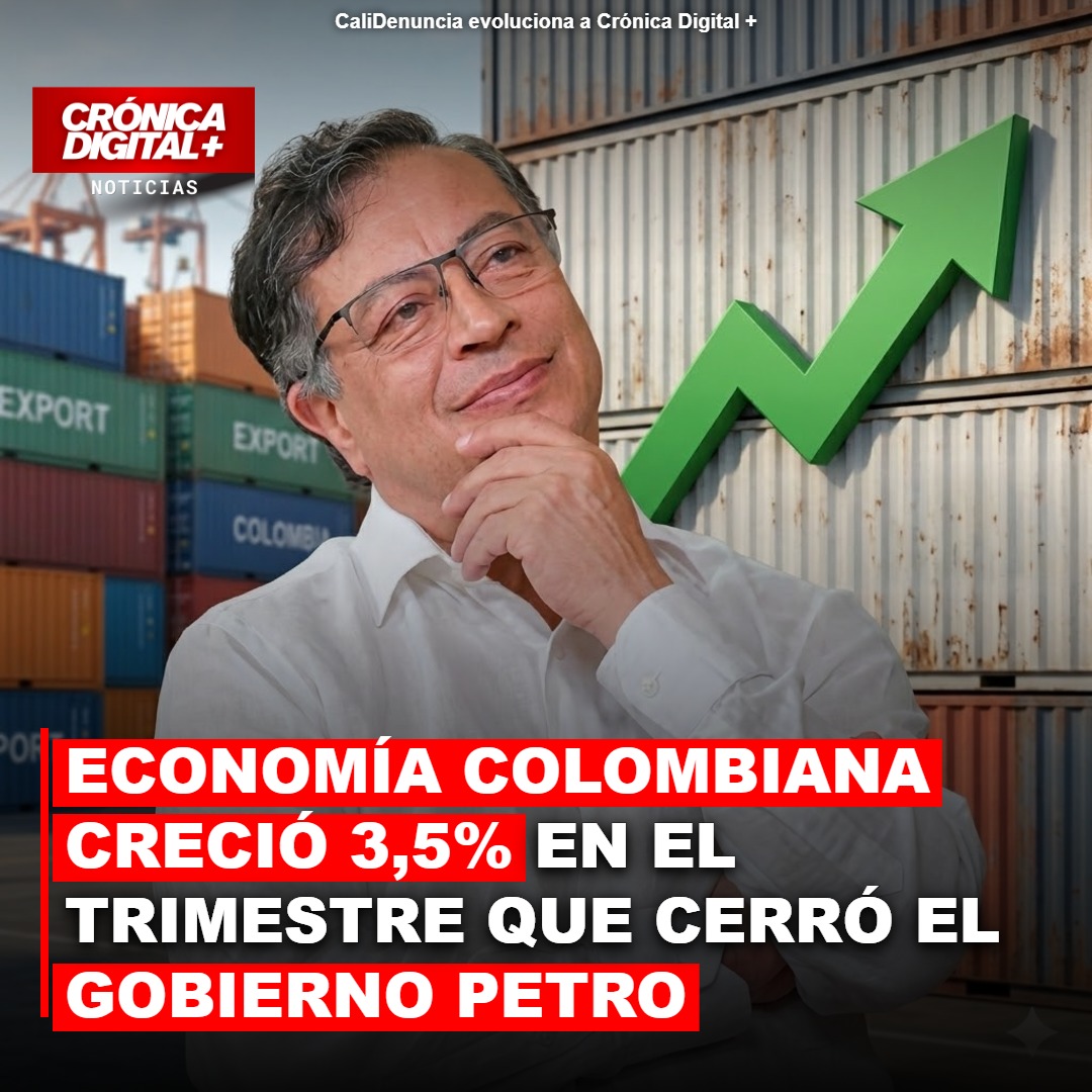 Economía colombiana creció 3,5% en el trimestre que cerró el gobierno Petro