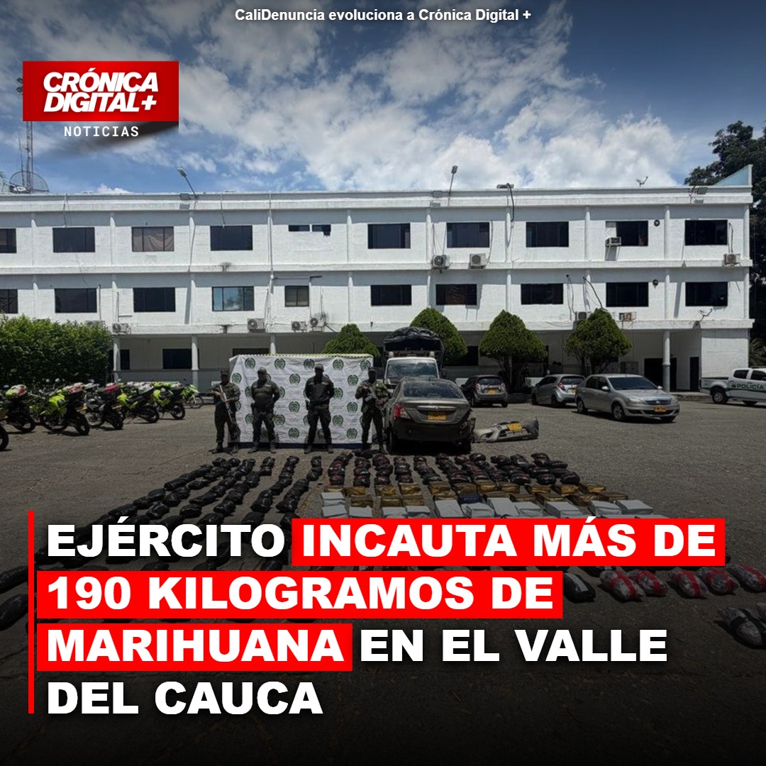 Ejército incauta más de 190 kilogramos de marihuana en el Valle del Cauca