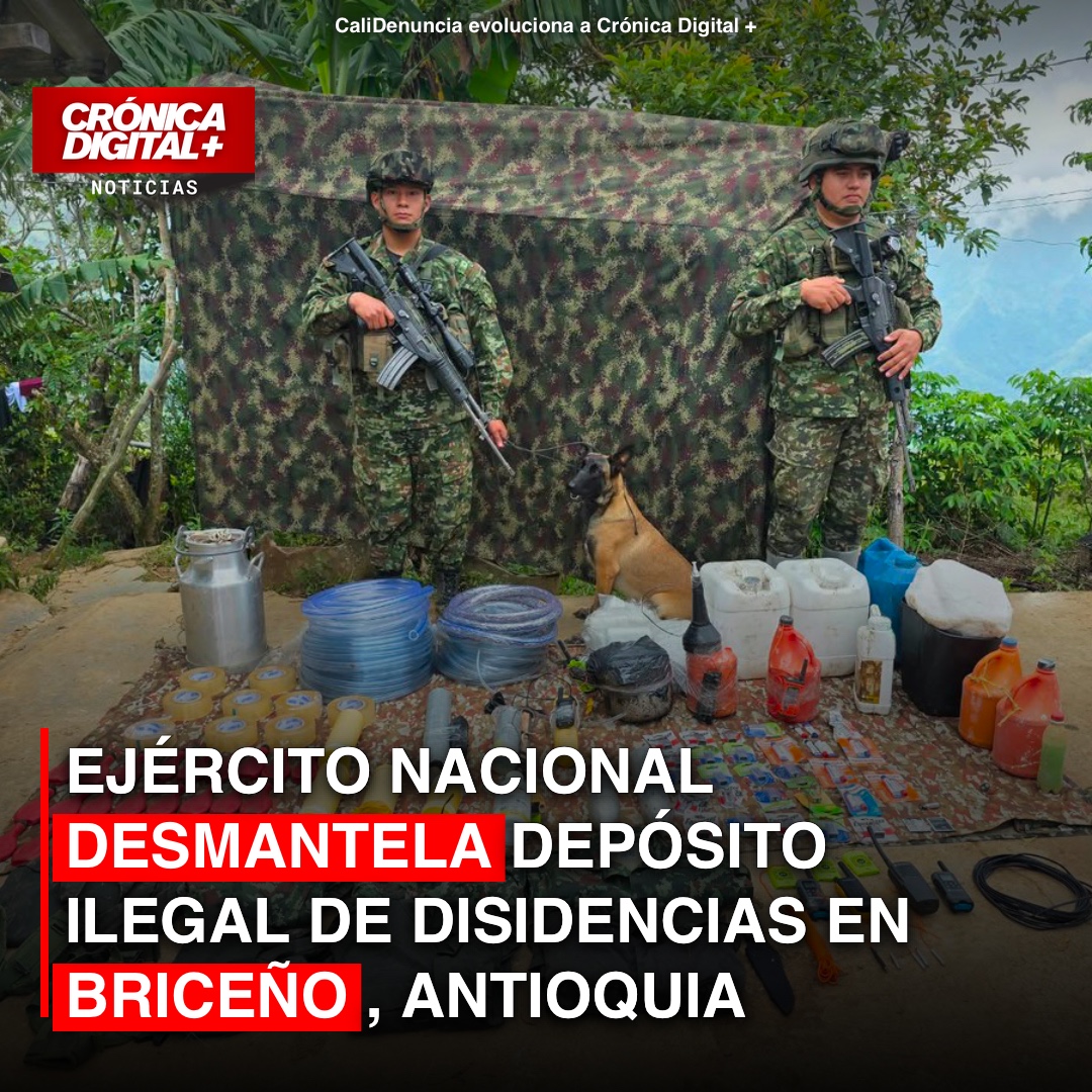Ejército Nacional desmantela depósito ilegal de disidencias en Briceño, Antioquia