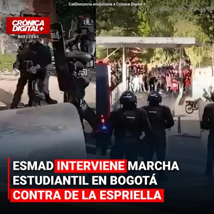 ESMAD interviene marcha estudiantil en Bogotá por política de protestas