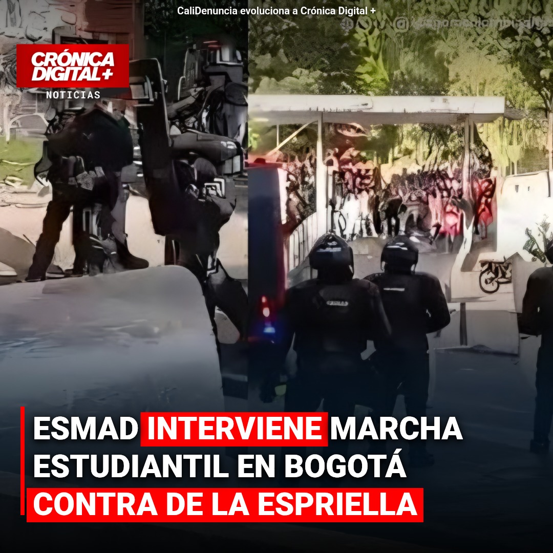 ESMAD interviene marcha estudiantil en Bogotá por política de protestas