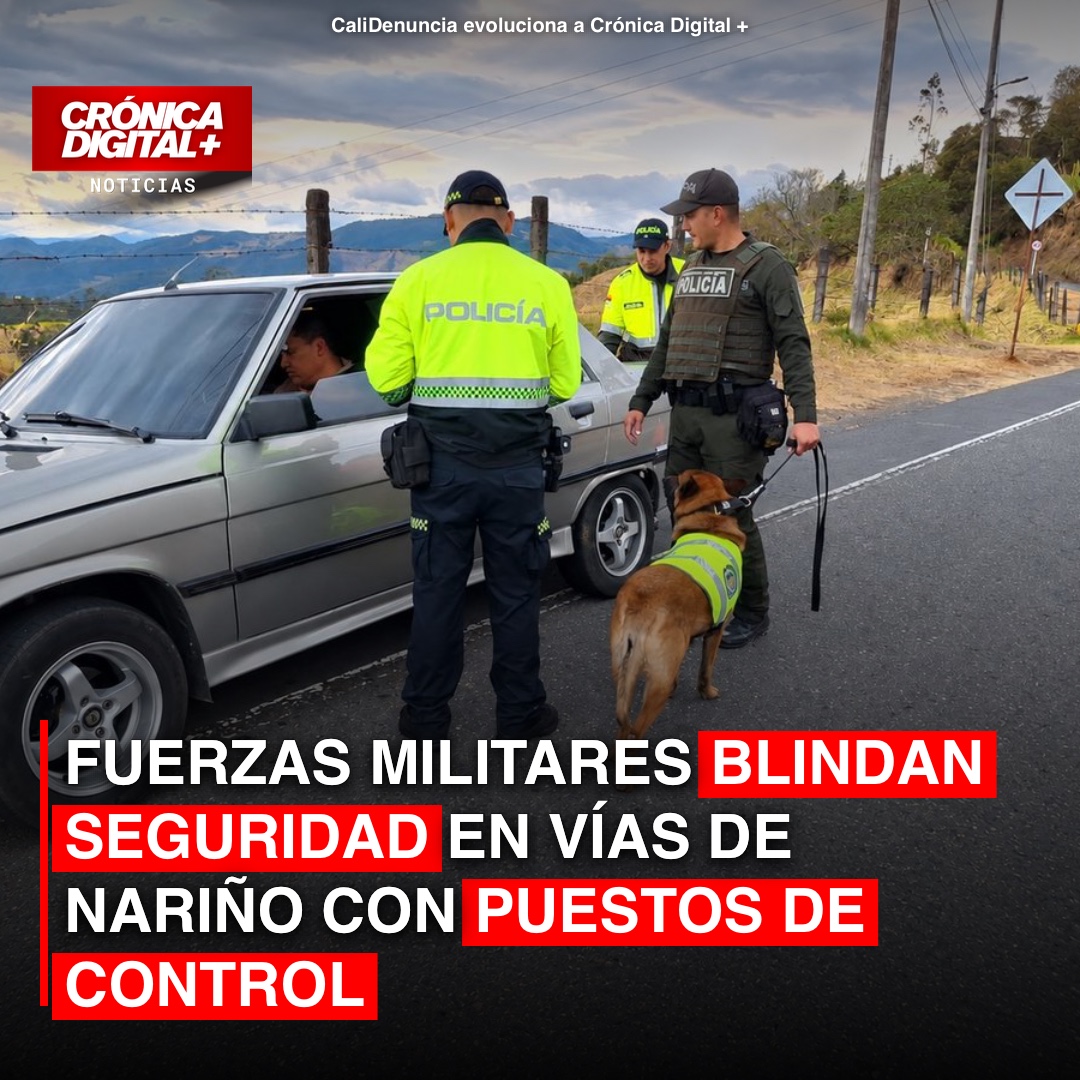 Fuerzas Militares blindan seguridad en vías de Nariño con puestos de Control