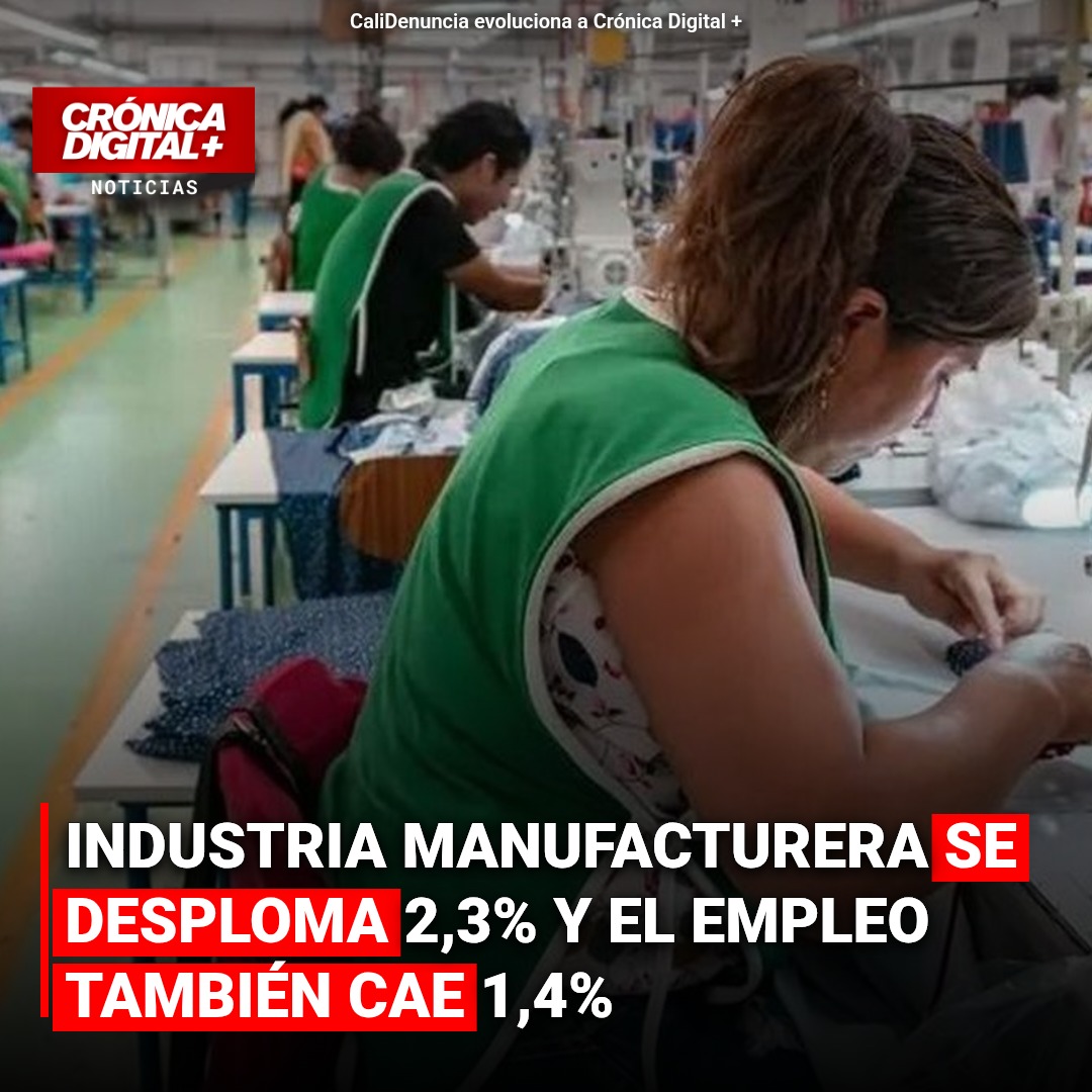 Industria manufacturera colombiana se contrae: caída del 2,3% en julio