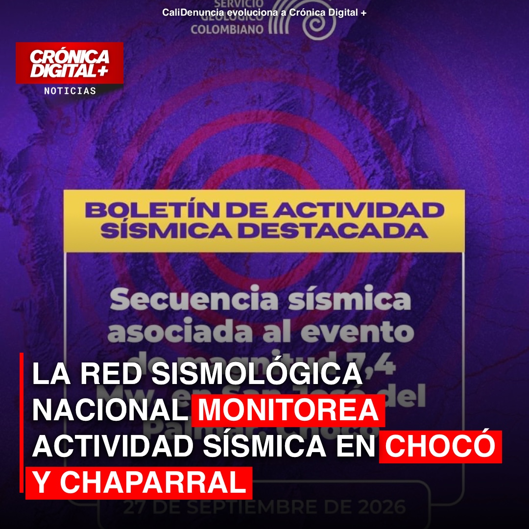 La Red Sismológica Nacional monitorea actividad sísmica en Chocó y Chaparral