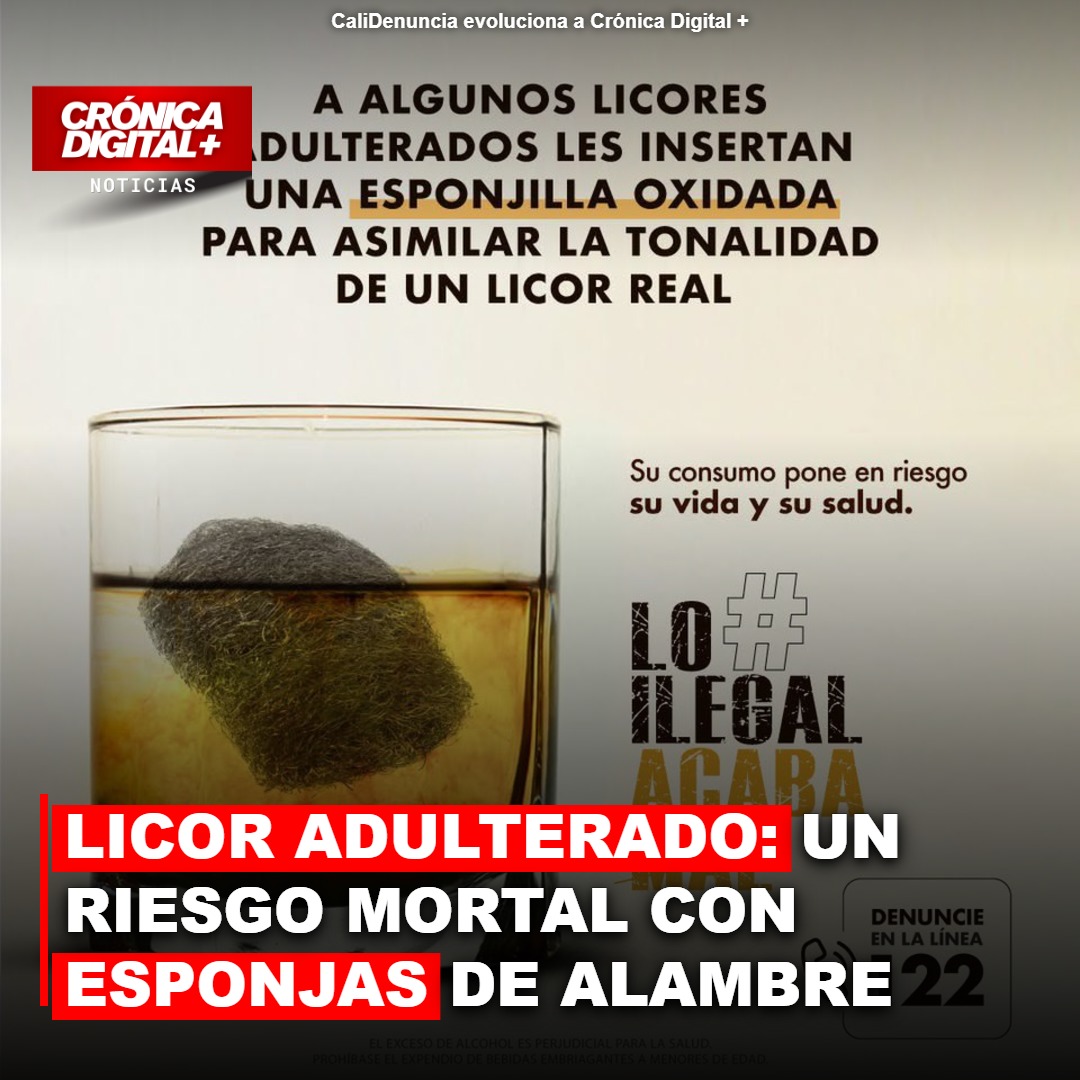 Licor adulterado: un riesgo mortal con esponjas de alambre