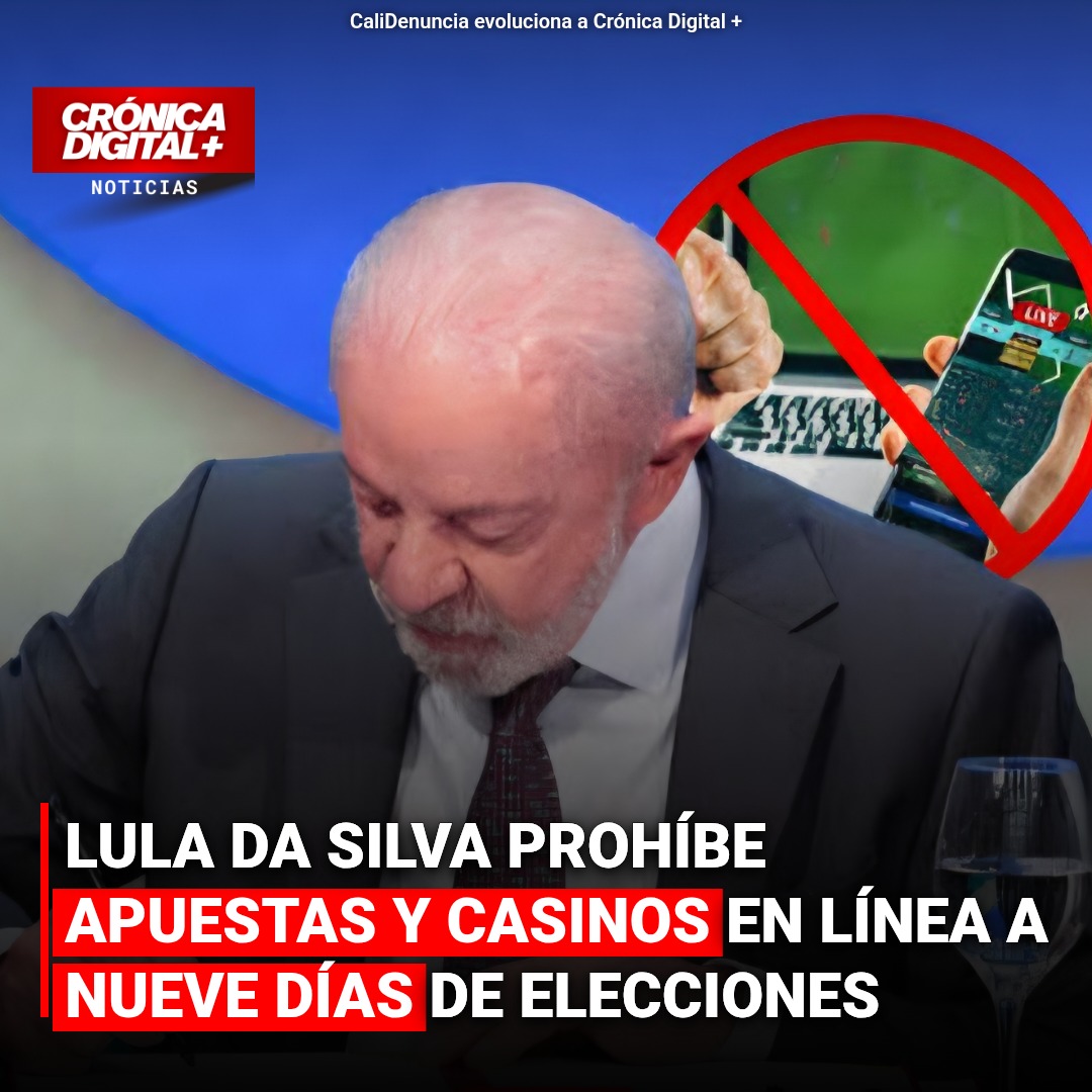 Lula prohíbe apuestas y casinos en línea a nueve días de elecciones