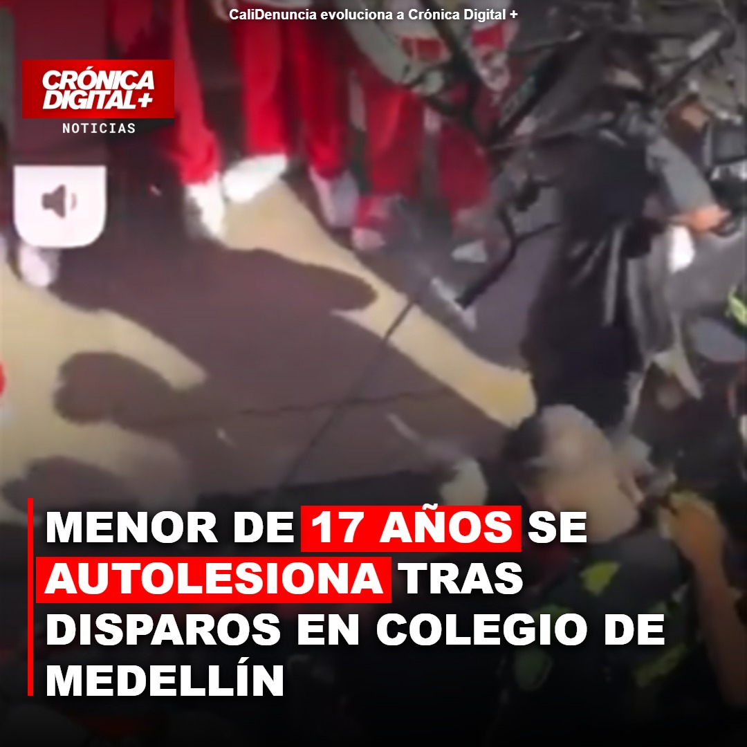 Menor dispara arma no letal y se autolesiona en colegio de Medellín