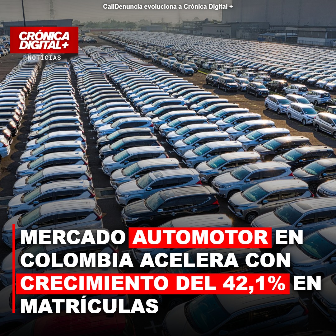 Mercado automotor colombiano acelera 42,1% en matrículas hasta agosto de 2026