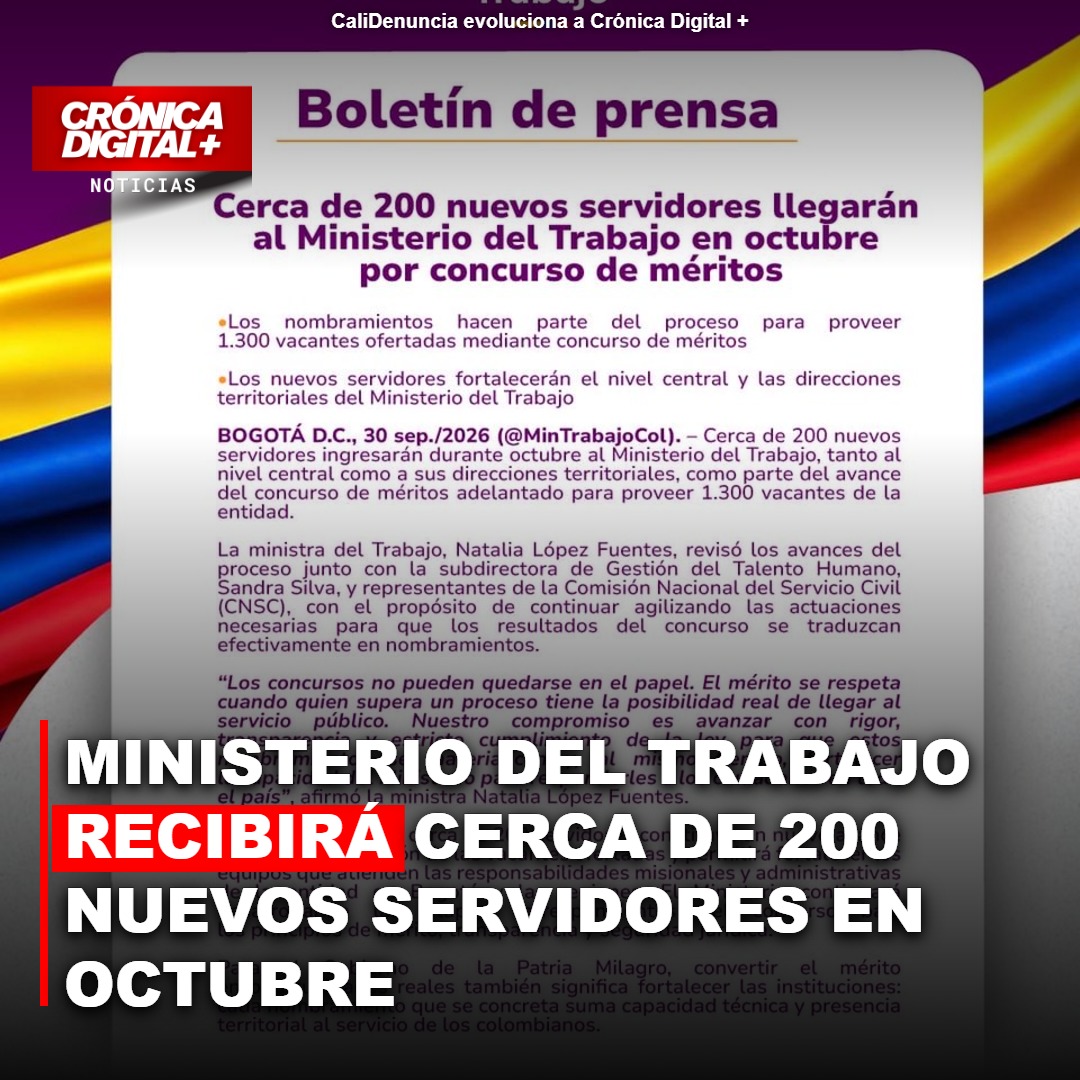 Ministerio del Trabajo recibirá Cerca de 200 nuevos servidores en octubre