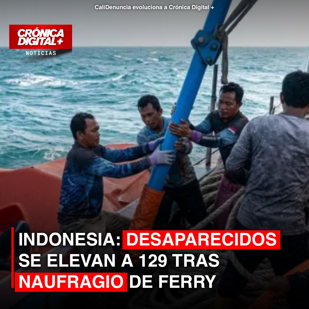 Operación masiva busca a 129 desaparecidos tras naufragio en Java
