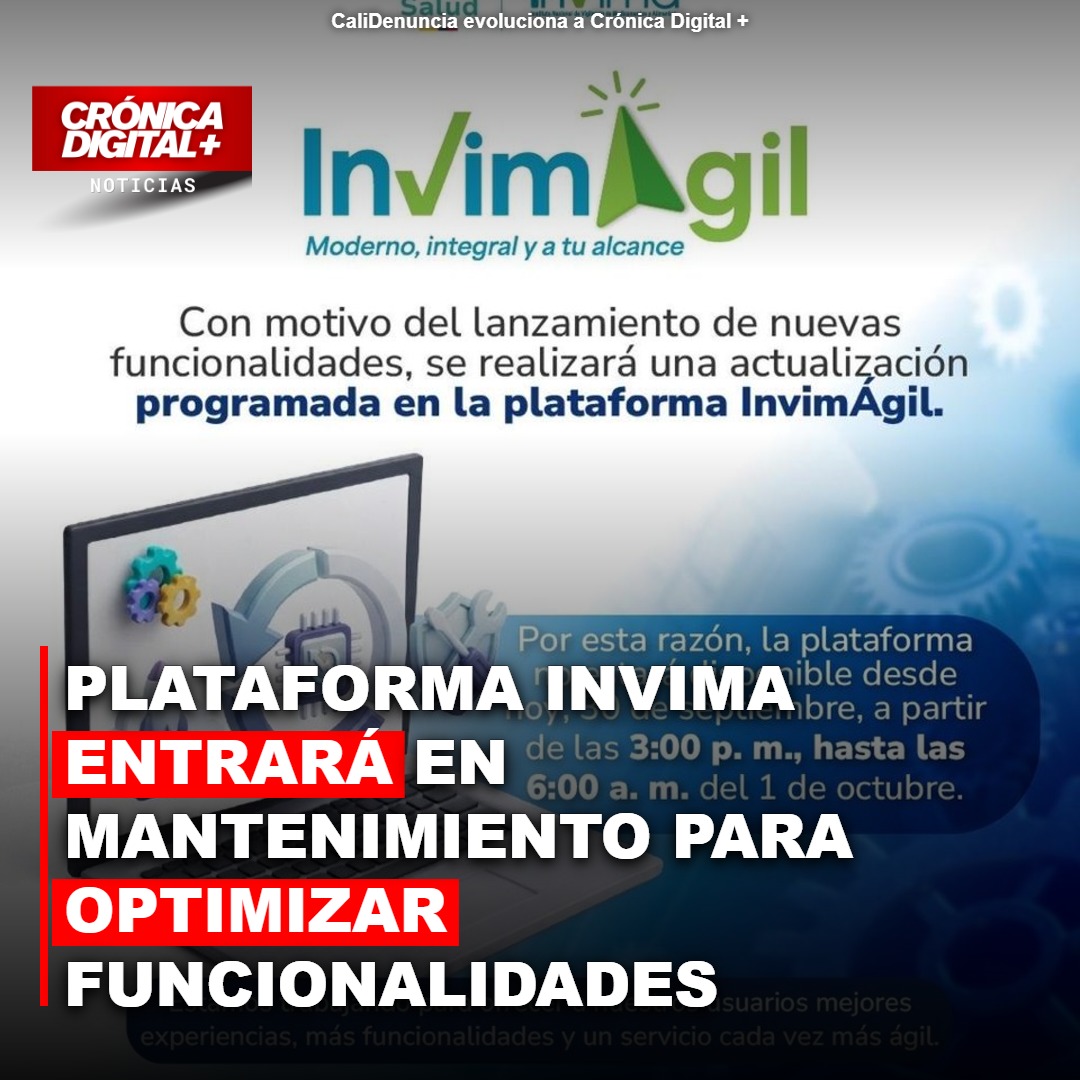 Plataforma entrará en Mantenimiento para optimizar funcionalidades