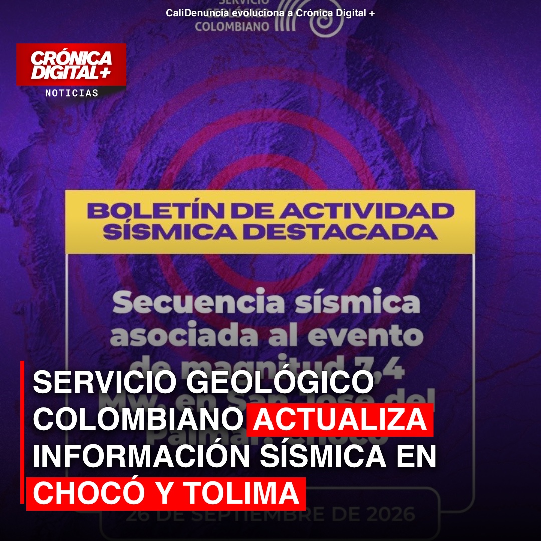 Servicio Geológico Colombiano actualiza información sísmica en Chocó y Tolima