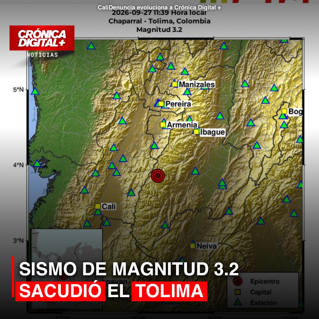 Sismo de Magnitud 3.2 sacudió el Tolima