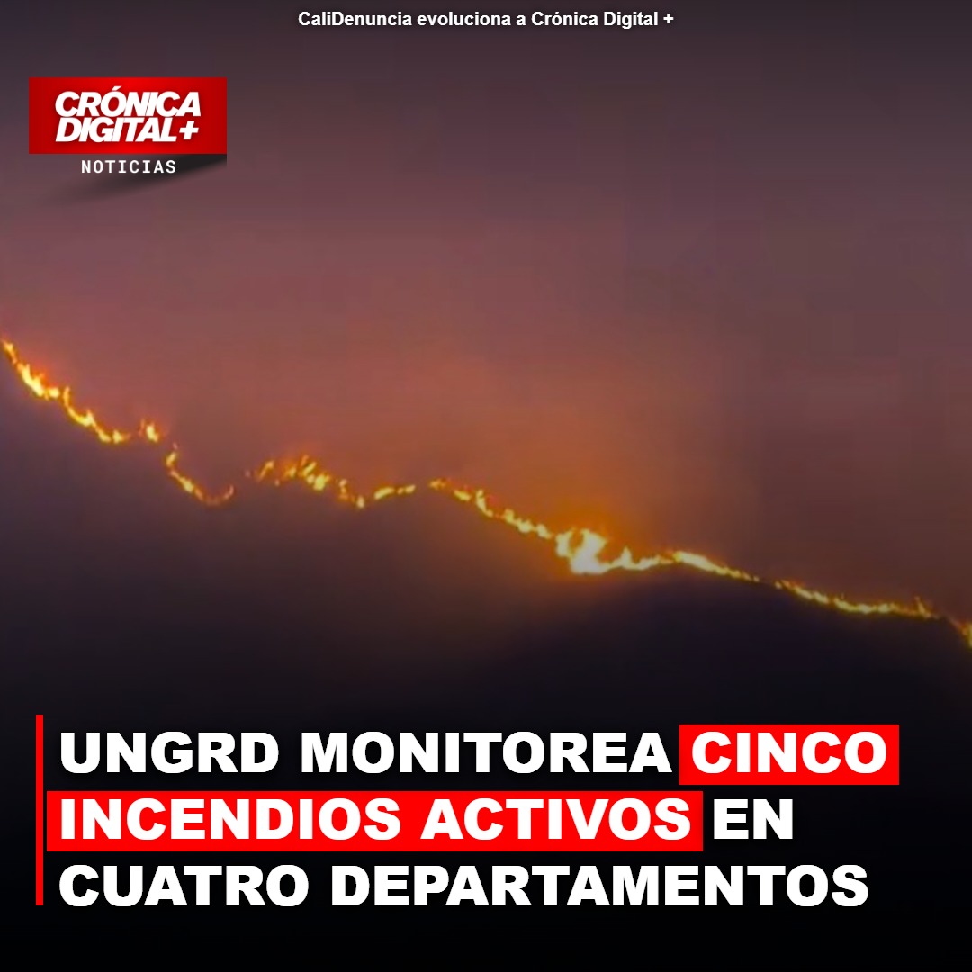 UNGRD monitorea cinco incendios activos en cuatro departamentos