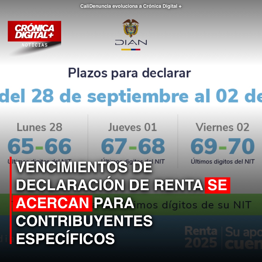 Vencimientos de declaración de renta se acercan para contribuyentes Específicos