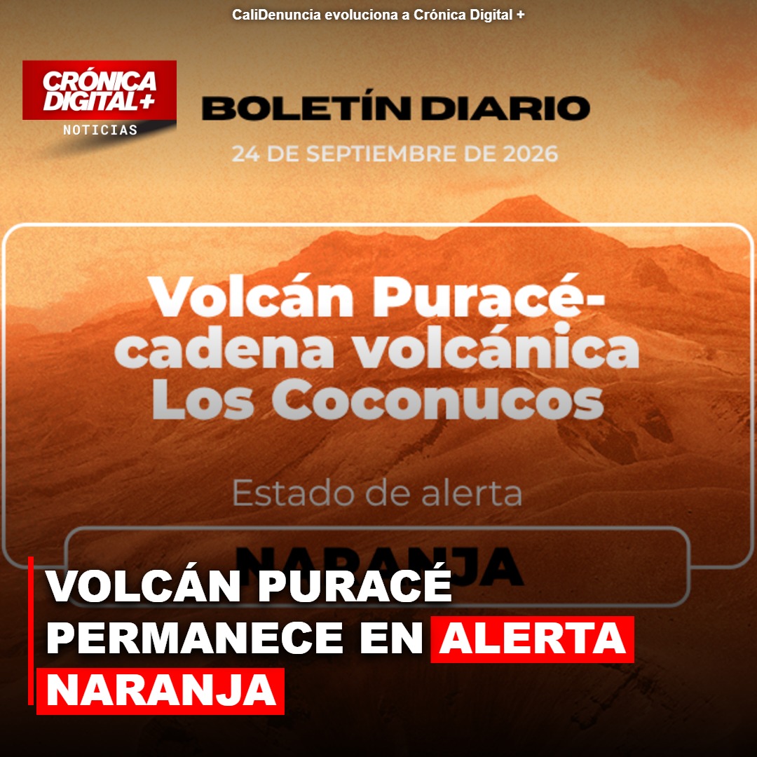 Volcán Puracé permanece en Alerta Naranja