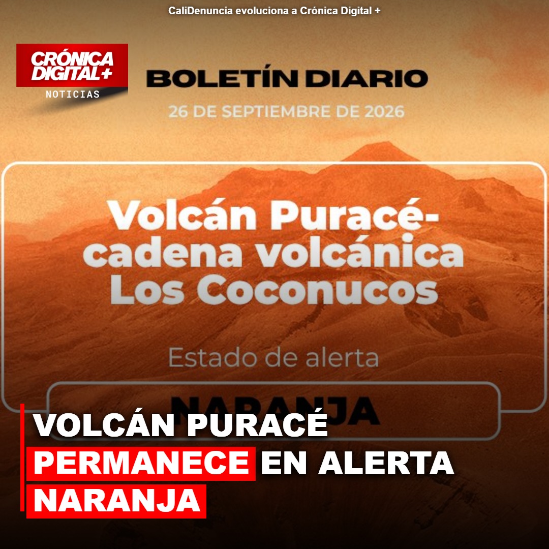 Volcán Puracé permanece en alerta Naranja