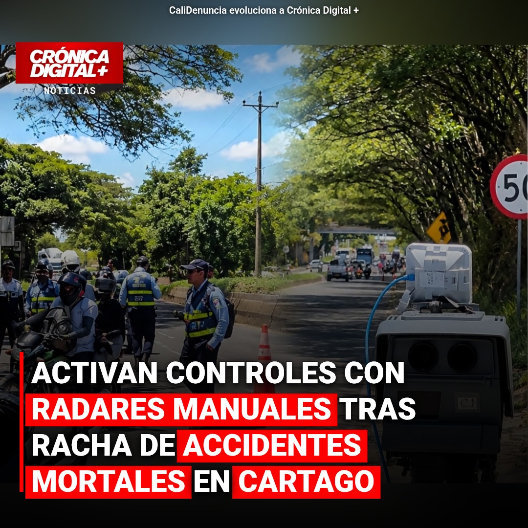 Activan Controles con radares manuales tras racha de accidentes mortales en Cartago