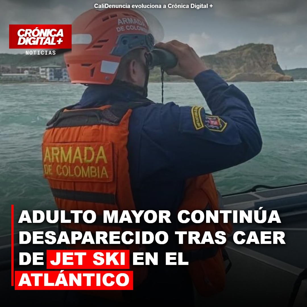 Adulto mayor continúa desaparecido tras caer de jet ski en el Atlántico