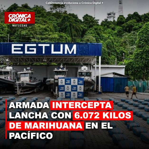 Armada intercepta lancha con 6.072 kilos de marihuana en el Pacífico