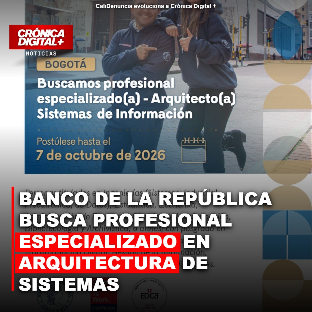 Banco de la República busca profesional especializado en arquitectura de Sistemas