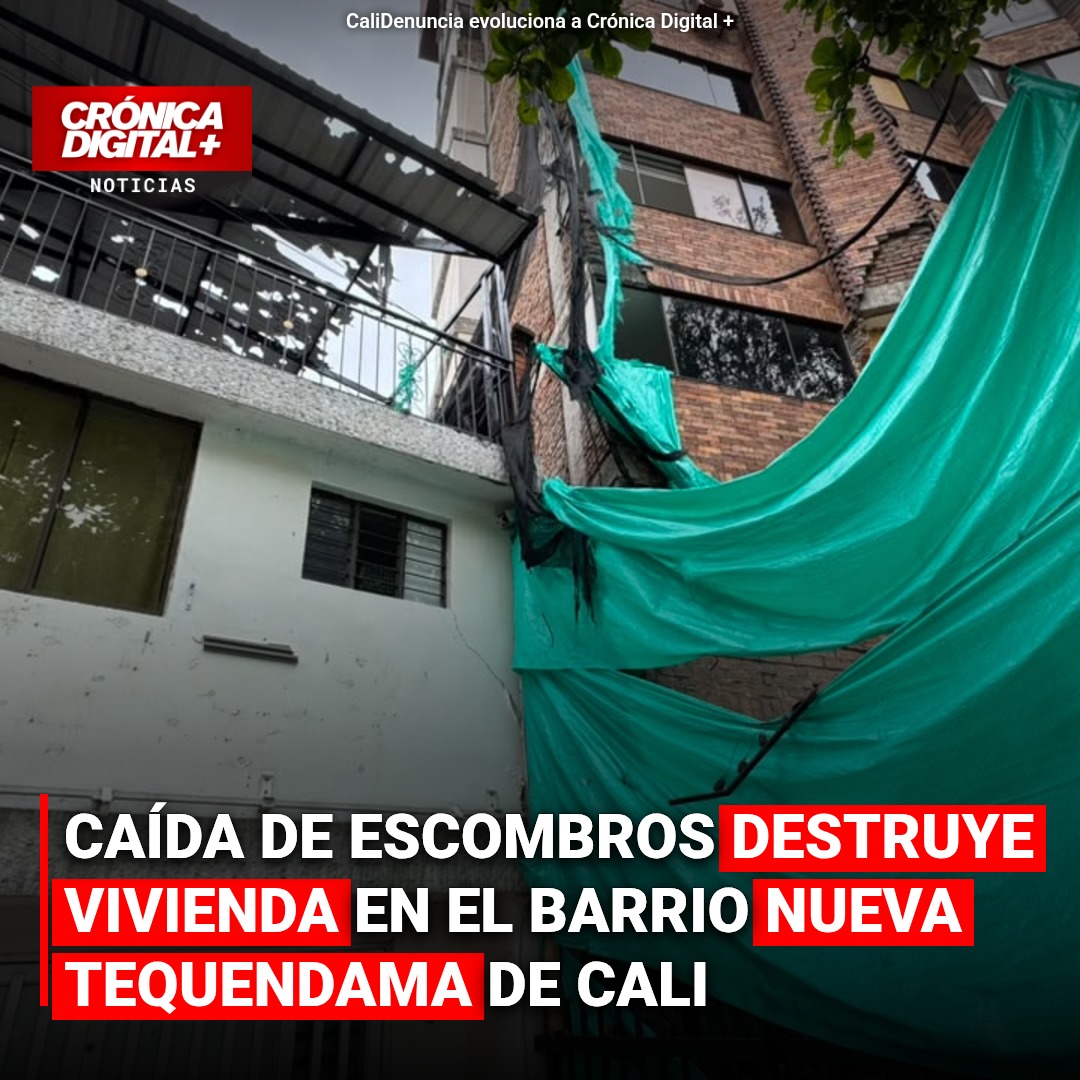 Caída de Escombros destruye vivienda en el barrio Nueva Tequendama de Cali