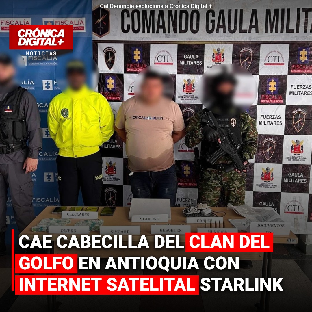 Cae cabecilla del Clan del Golfo en Antioquia con internet satelital Starlink