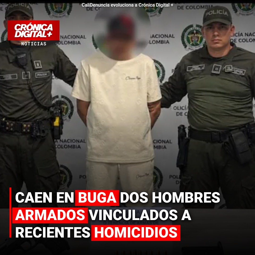 Caen en Buga dos hombres armados vinculados a recientes homicidios