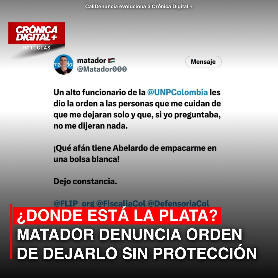 Caricaturista Matador denuncia que un alto funcionario de la UNP ordenó dejarlo sin protección